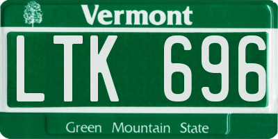 VT license plate LTK696
