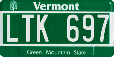 VT license plate LTK697