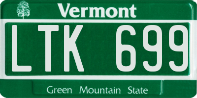 VT license plate LTK699