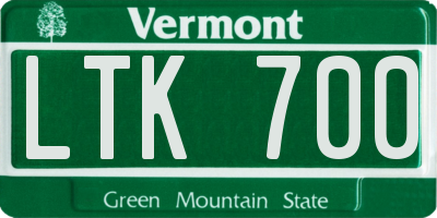 VT license plate LTK700