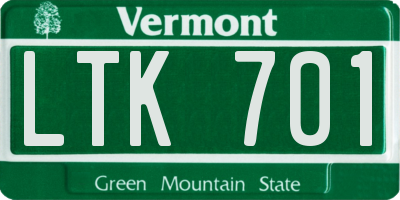 VT license plate LTK701
