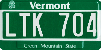 VT license plate LTK704