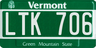 VT license plate LTK706