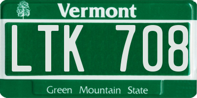 VT license plate LTK708