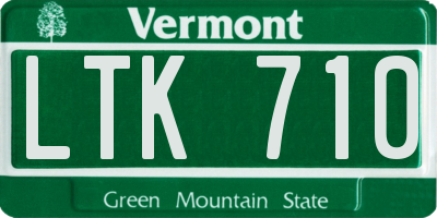 VT license plate LTK710