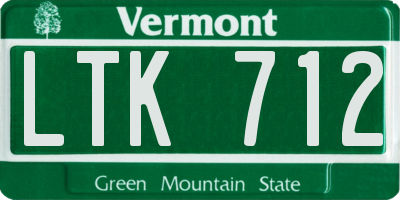 VT license plate LTK712