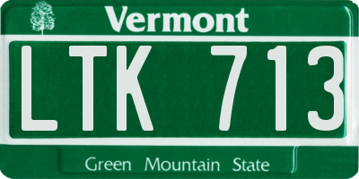 VT license plate LTK713