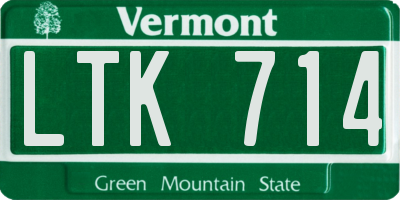 VT license plate LTK714