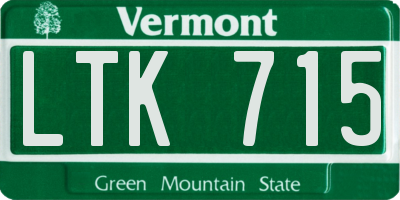 VT license plate LTK715