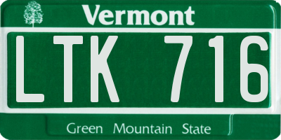 VT license plate LTK716
