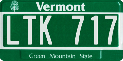 VT license plate LTK717