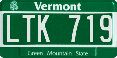 VT license plate LTK719