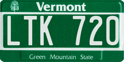 VT license plate LTK720