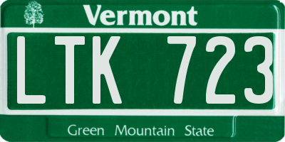 VT license plate LTK723