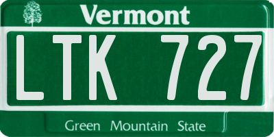 VT license plate LTK727