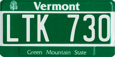VT license plate LTK730