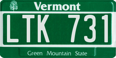 VT license plate LTK731