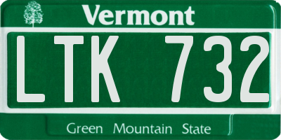 VT license plate LTK732