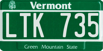 VT license plate LTK735