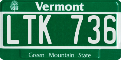 VT license plate LTK736