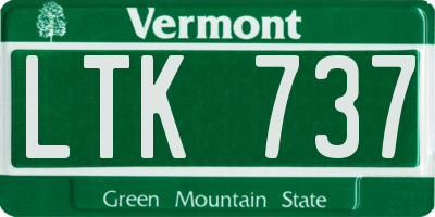 VT license plate LTK737