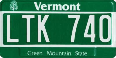 VT license plate LTK740