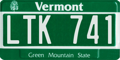 VT license plate LTK741