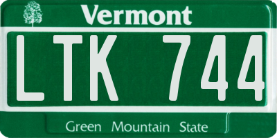 VT license plate LTK744