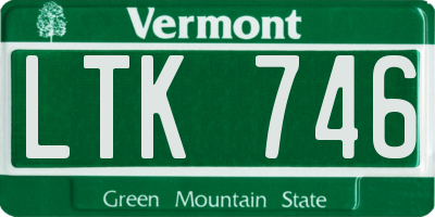 VT license plate LTK746