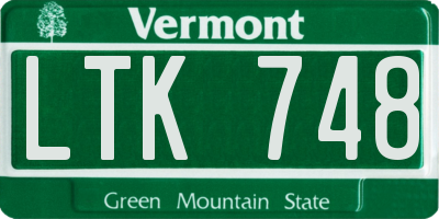 VT license plate LTK748