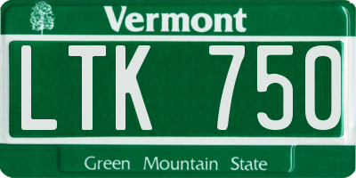 VT license plate LTK750