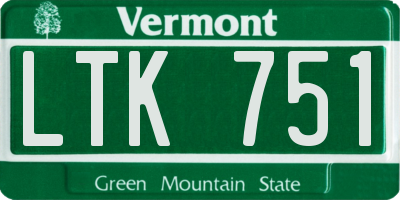 VT license plate LTK751