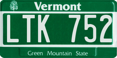 VT license plate LTK752