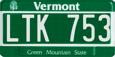 VT license plate LTK753