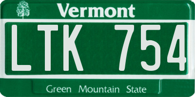 VT license plate LTK754