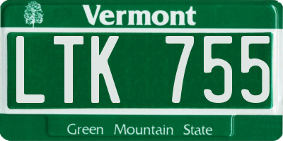 VT license plate LTK755