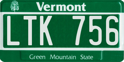 VT license plate LTK756
