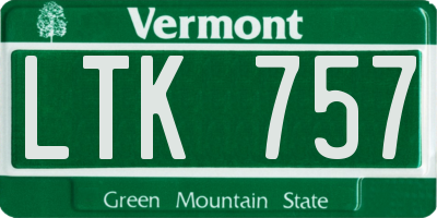 VT license plate LTK757