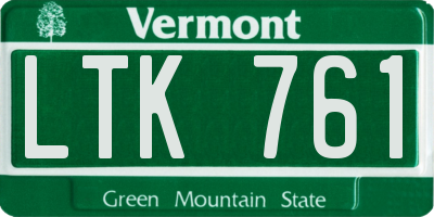 VT license plate LTK761