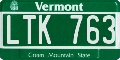 VT license plate LTK763