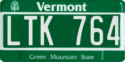 VT license plate LTK764