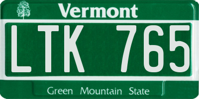 VT license plate LTK765