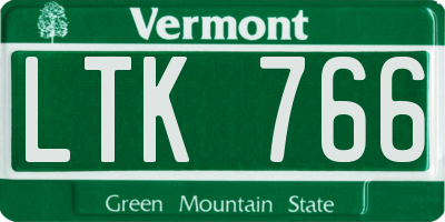 VT license plate LTK766