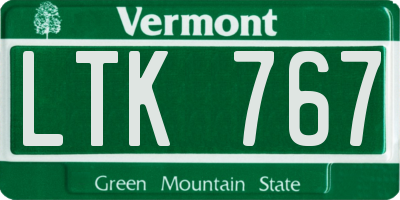 VT license plate LTK767