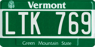 VT license plate LTK769