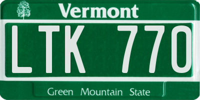 VT license plate LTK770