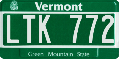 VT license plate LTK772