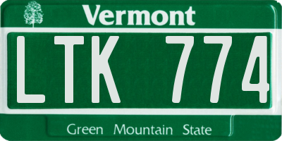 VT license plate LTK774