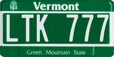 VT license plate LTK777