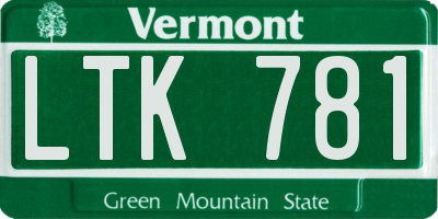 VT license plate LTK781